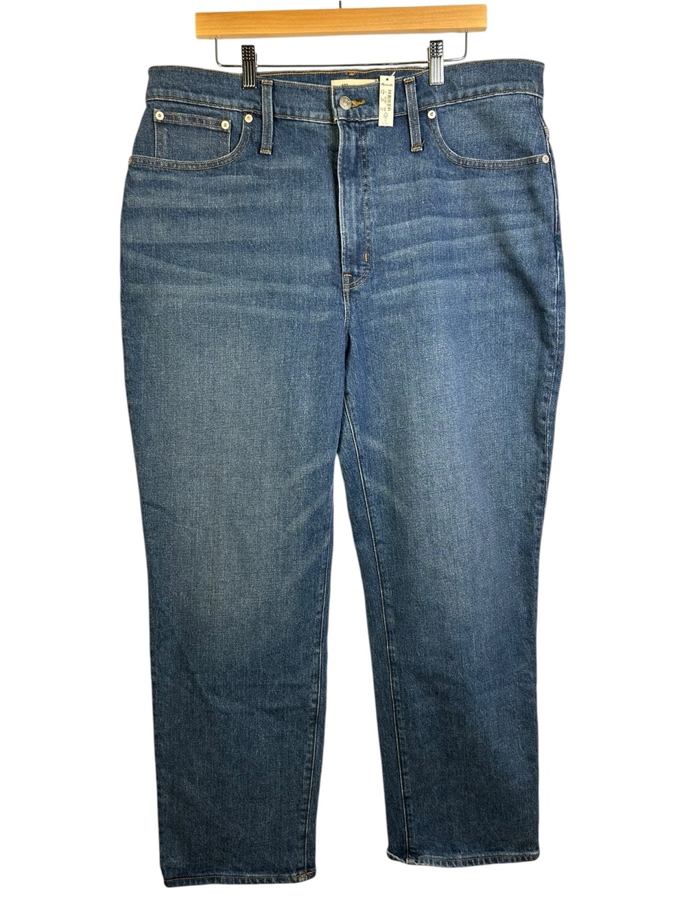 MADEWELL NWT Perfect Vintage Straight Jeans Mayfield Wash Blue Women’s 33 NEW